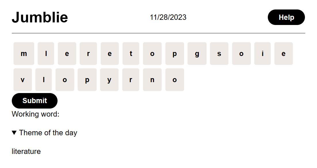 Jumblie with a theme and some more styles