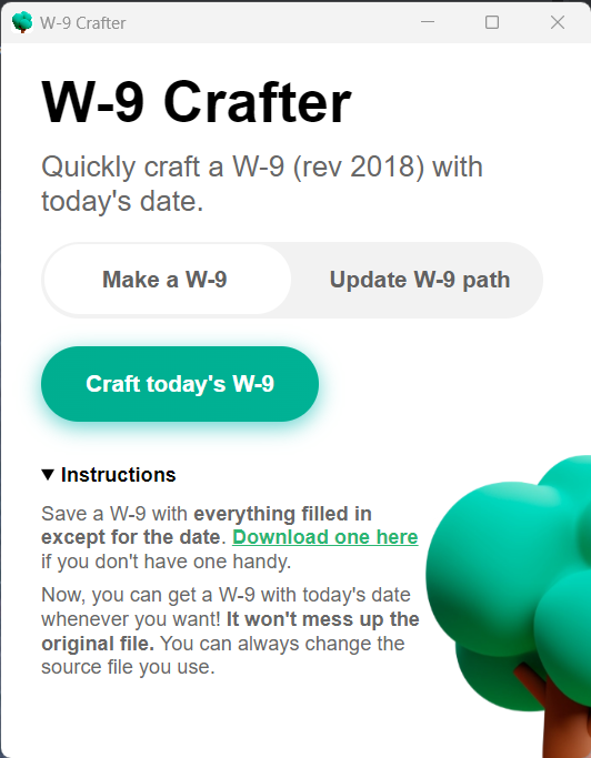W-9 Crafter app