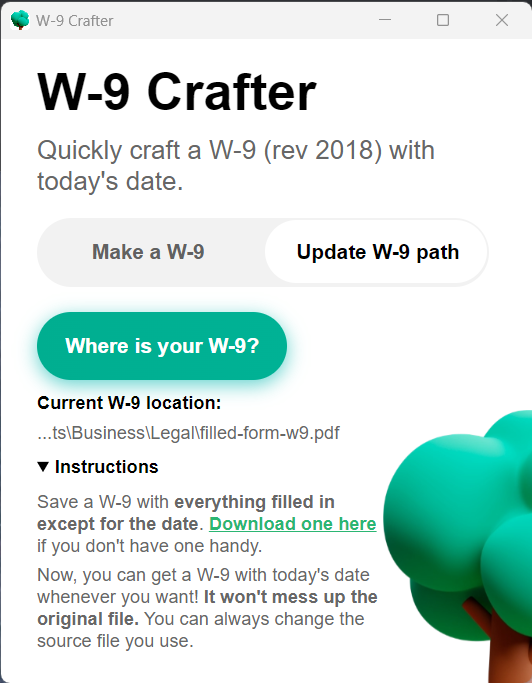 W-9 Crafter app